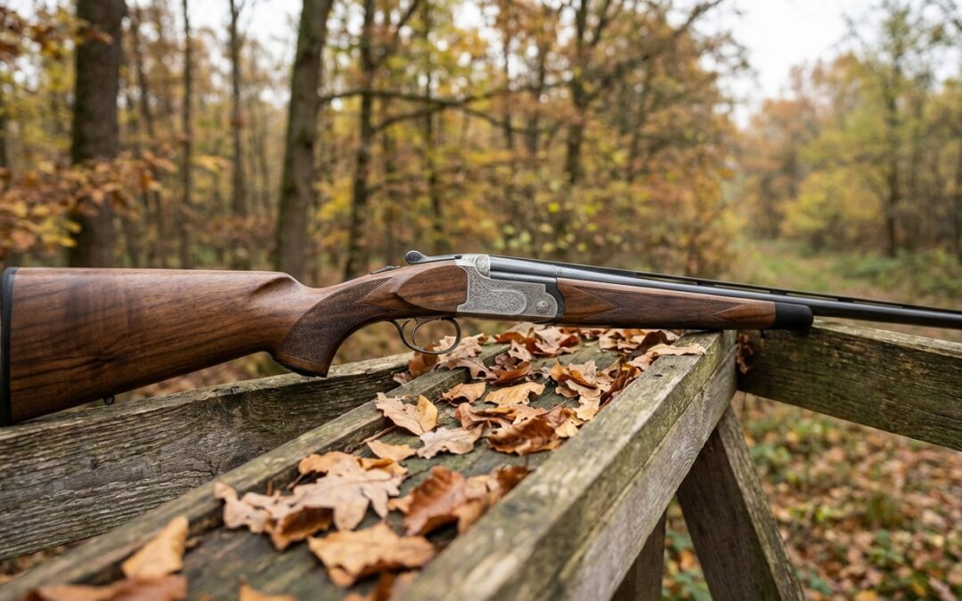 Carabine Verney-Carron Speedline posée sur un mirador de chasse