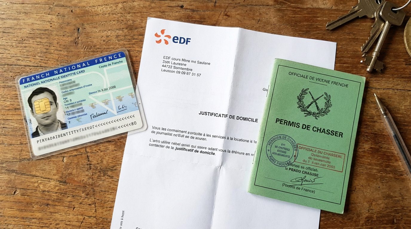 Documents obligatoires pour le compte SIA : CNI, justificatif domicile et licence