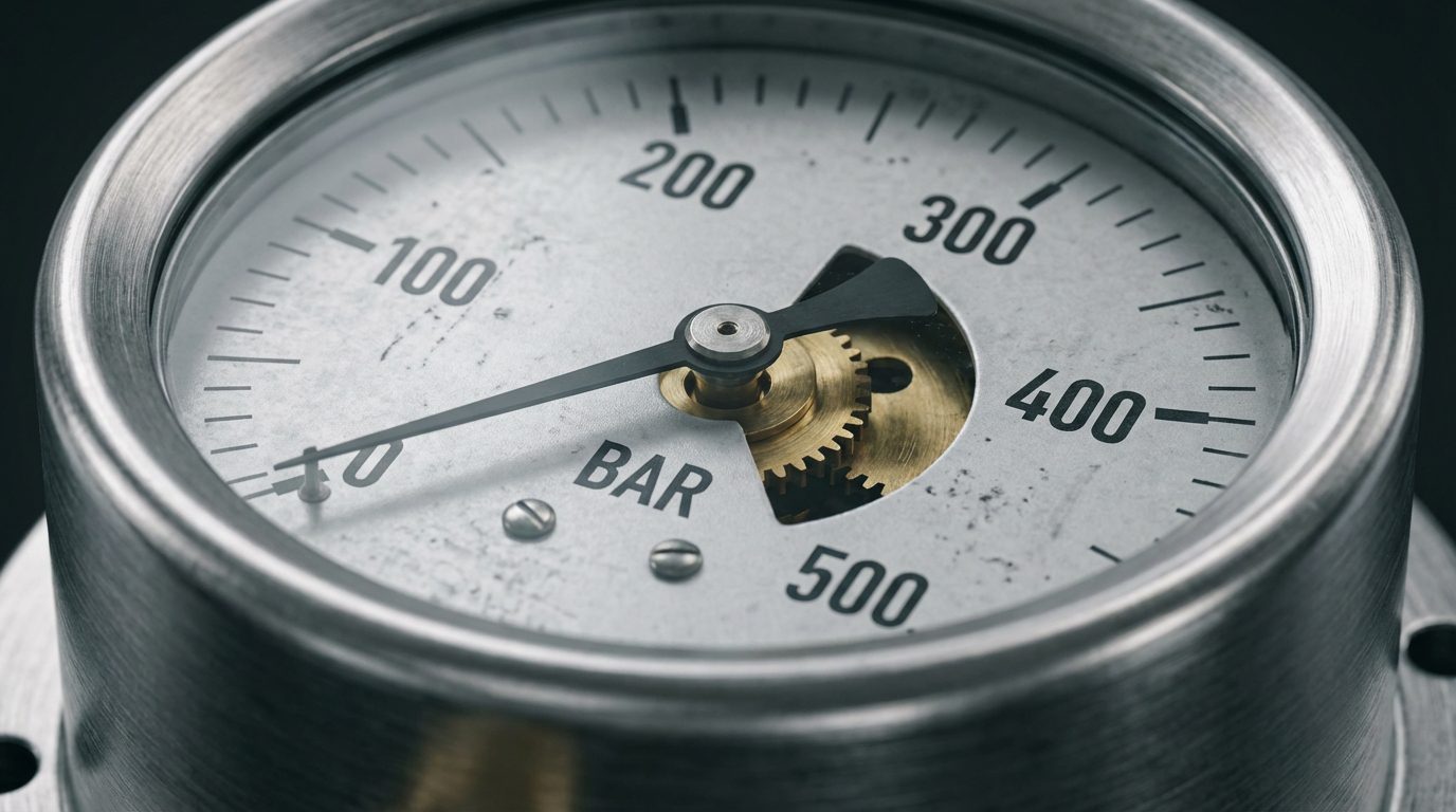 Manomètre de compresseur haute pression affichant 300 bars