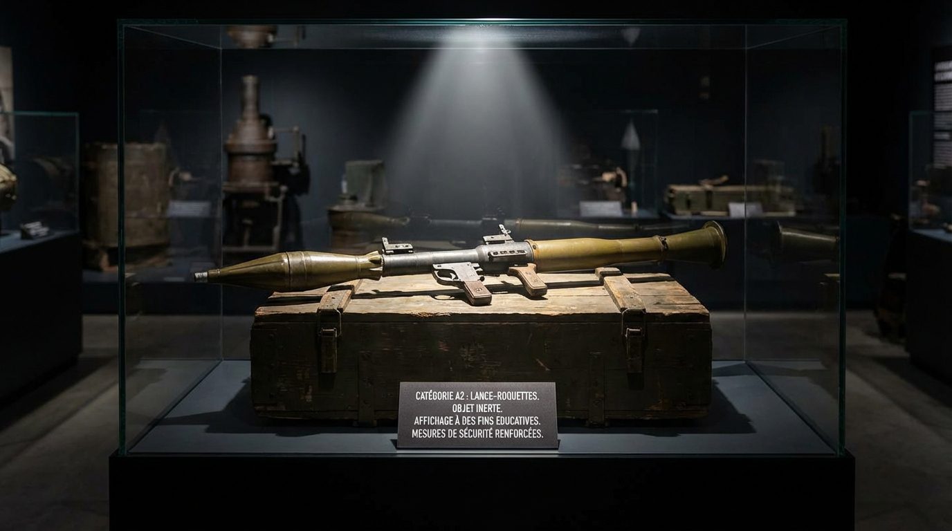Lance-roquettes militaire classé en catégorie A2, interdit aux civils.