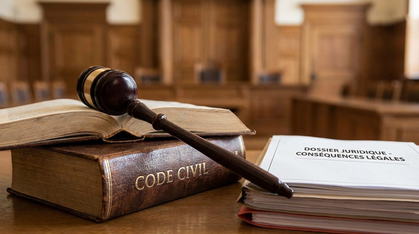 Marteau de juge symbolisant les sanctions pénales pour port d'arme illégal