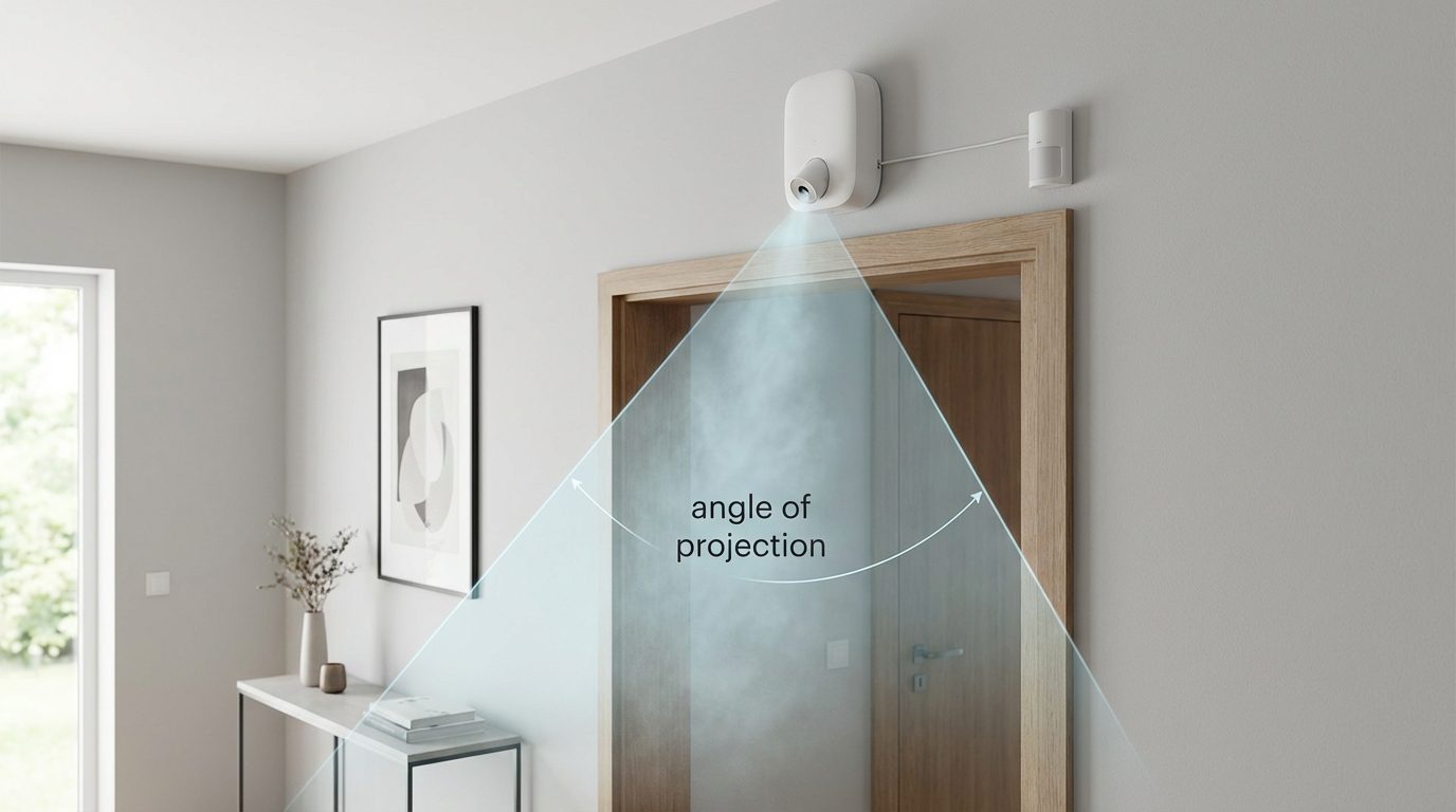 Installation d'un diffuseur de marquage ADN au-dessus d'une porte