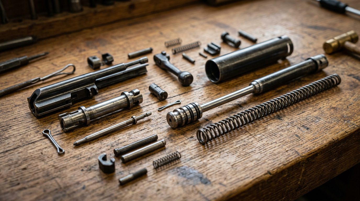 Mécanisme interne et piston à emprunt de gaz d'une carabine de chasse