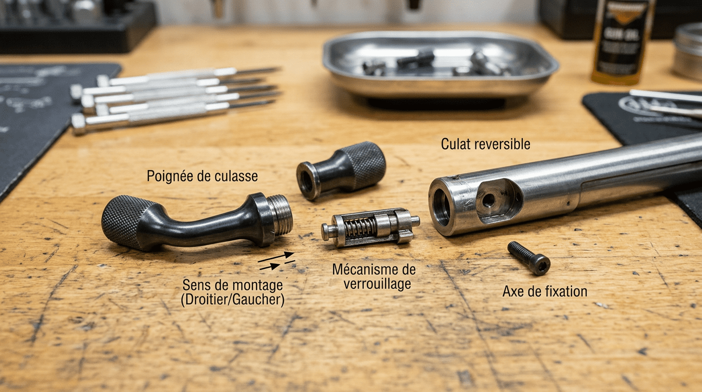 Mécanisme du levier de culasse Beretta BRX1 démonté