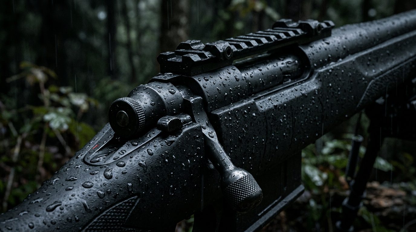 Traitement de surface anti-corrosion sur la carcasse d'une carabine Benelli