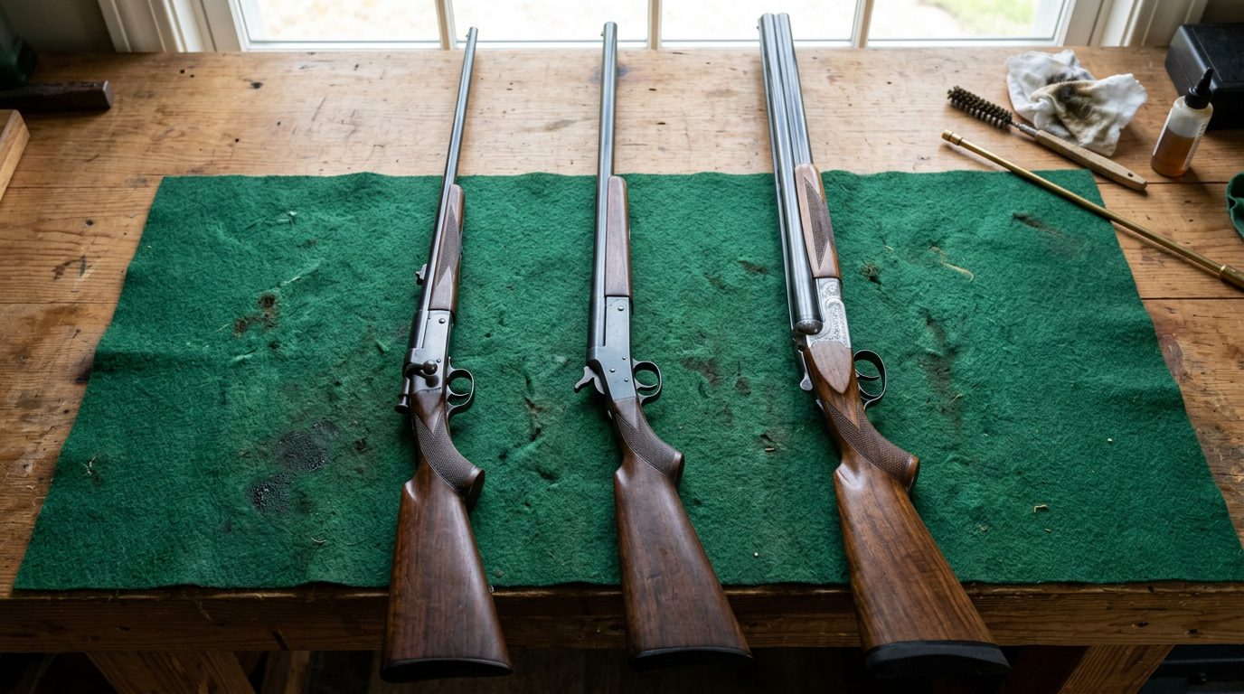 Comparaison de taille entre une carabine 14 mm, un calibre 410 et un calibre 12