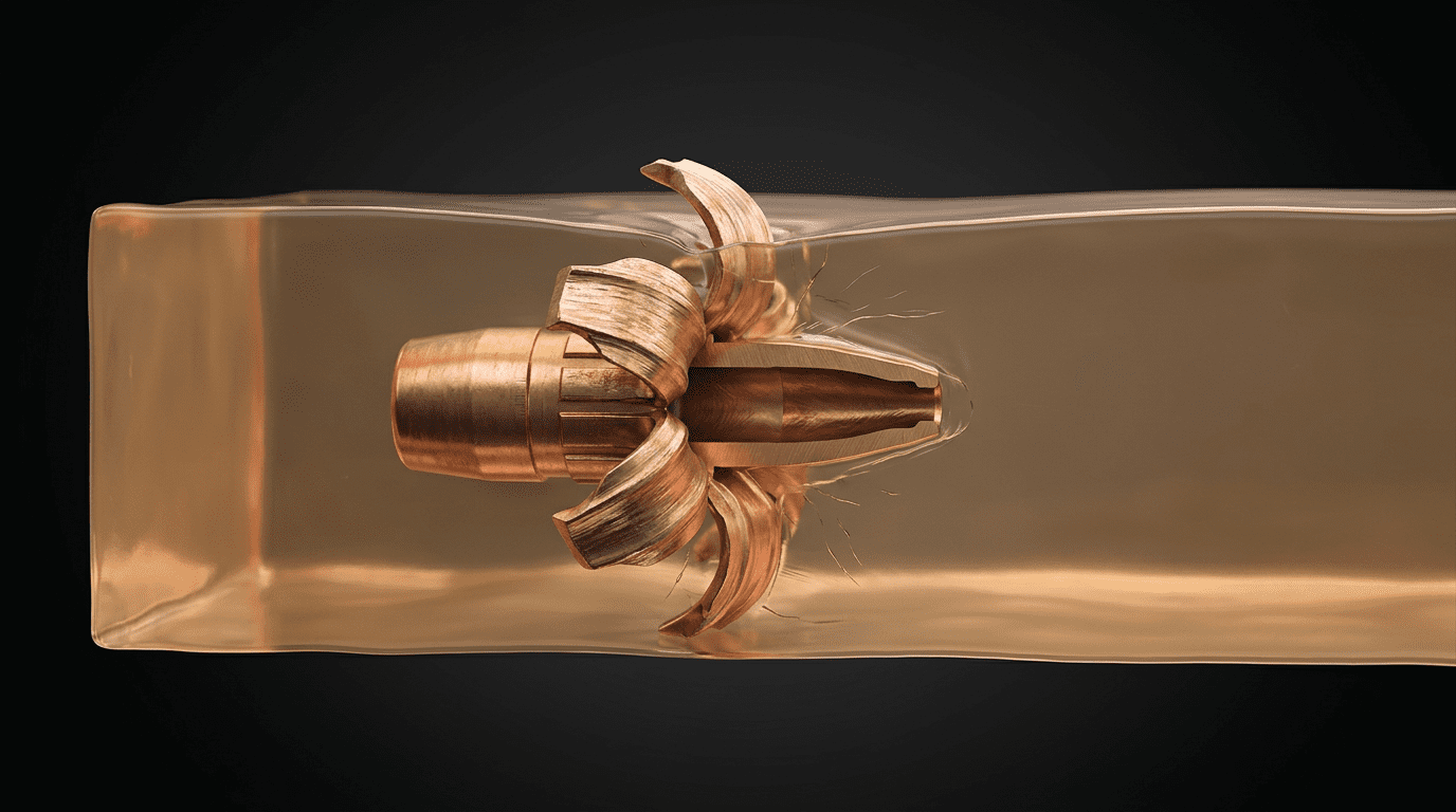 Expansion contrôlée d'une balle de chasse en forme de champignon