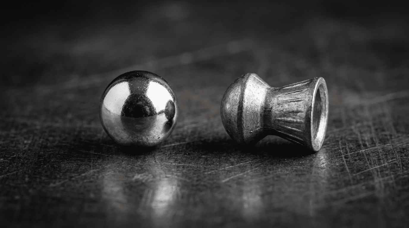 Comparaison entre une bille d'acier et un plomb diabolo