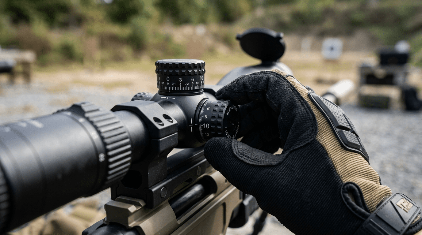 Ajustement des clics sur la tourelle d'une lunette de tir