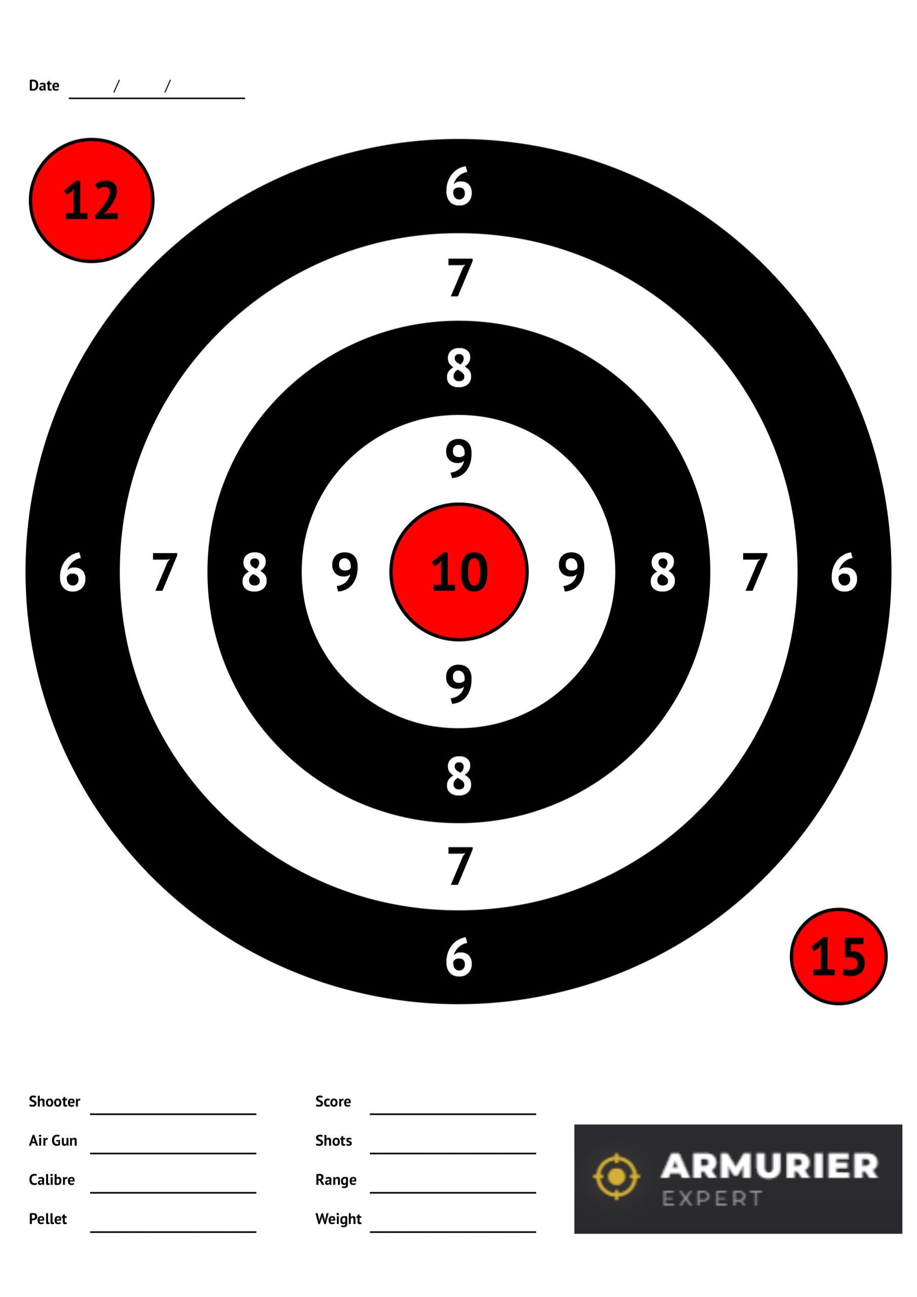 Cible de tir plinking silhouette format A4 gratuite