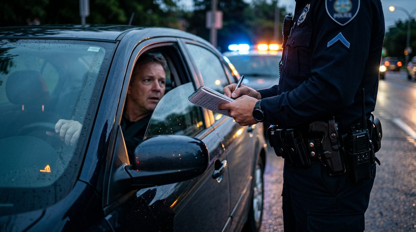 Contrôle de police illustrant les risques de détention illégale d'une arme à blanc