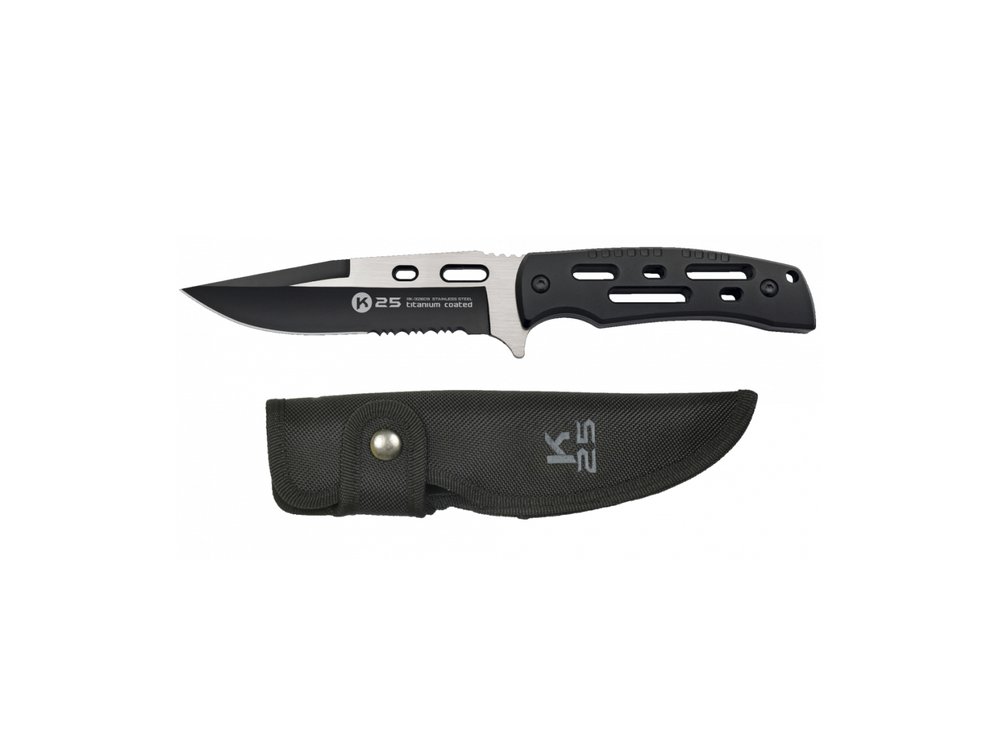 Couteau tactique K25 lame fixe 13,2 cm avec scie