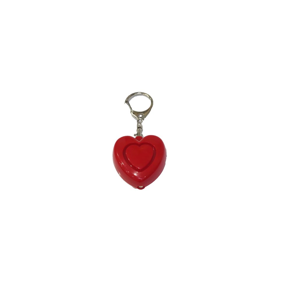 Alarme anti agression femme cœur rouge avec LED