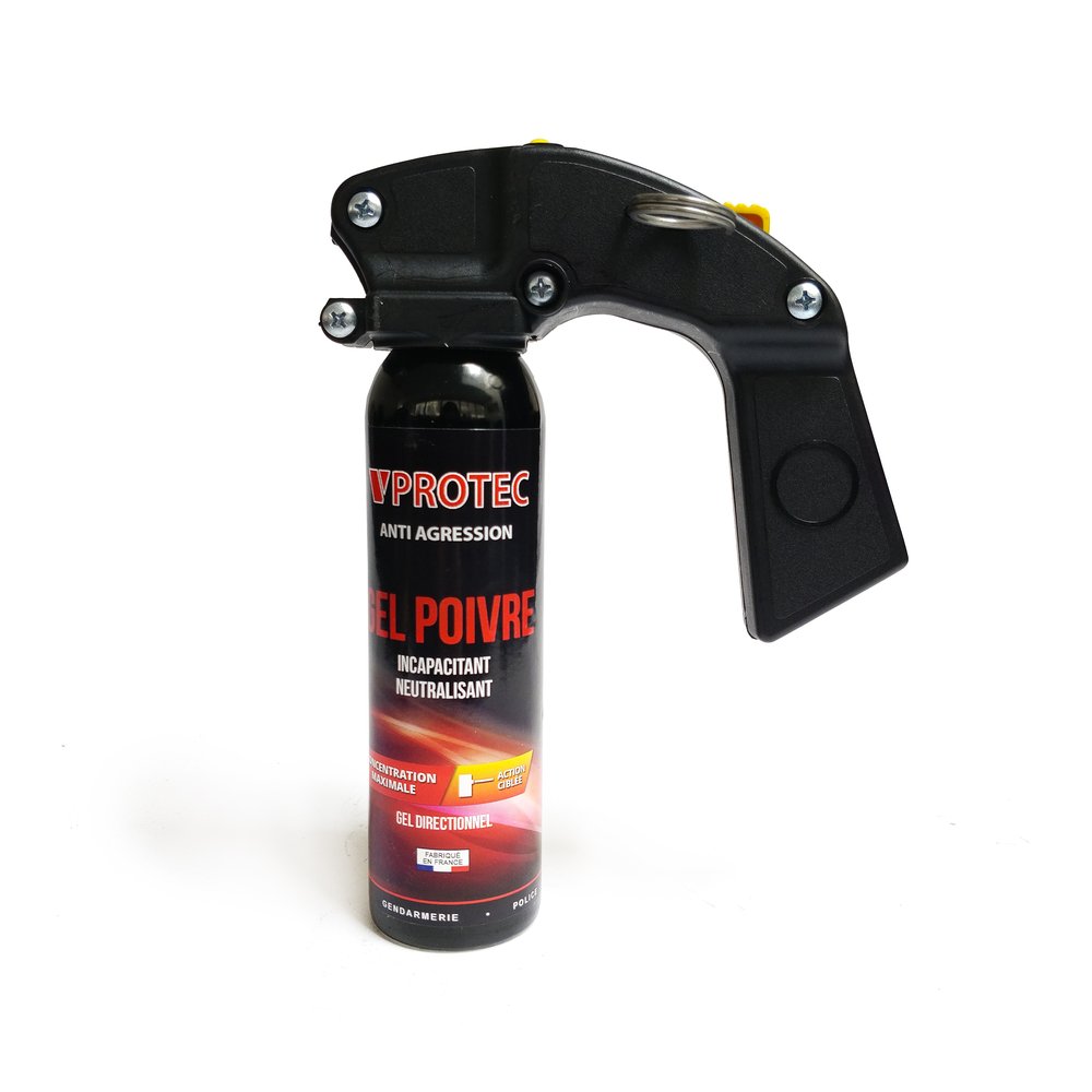 Bombe lacrymogène gel poivre 100 ml VPROTEC grande capacité
