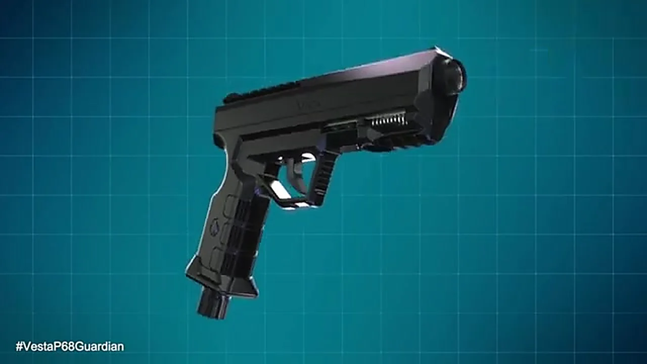 Le Vesta P68 Guardian de profil, pistolet de défense CO2 calibre .68