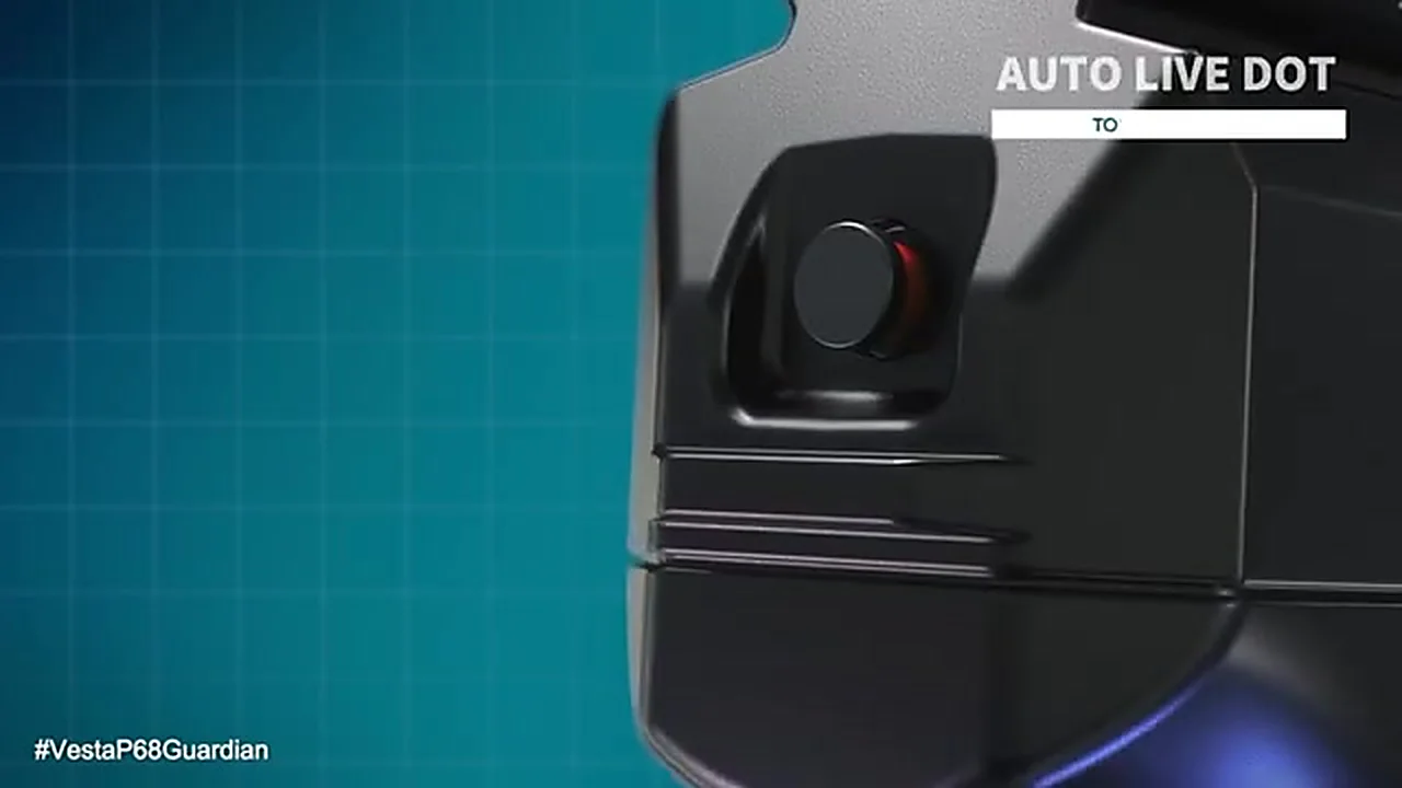 Le témoin rouge Auto Live Dot indique si le Vesta P68 Guardian est sous pression